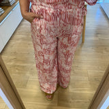 Pantalon large rayé Jazz - Rose - SUNCOO
