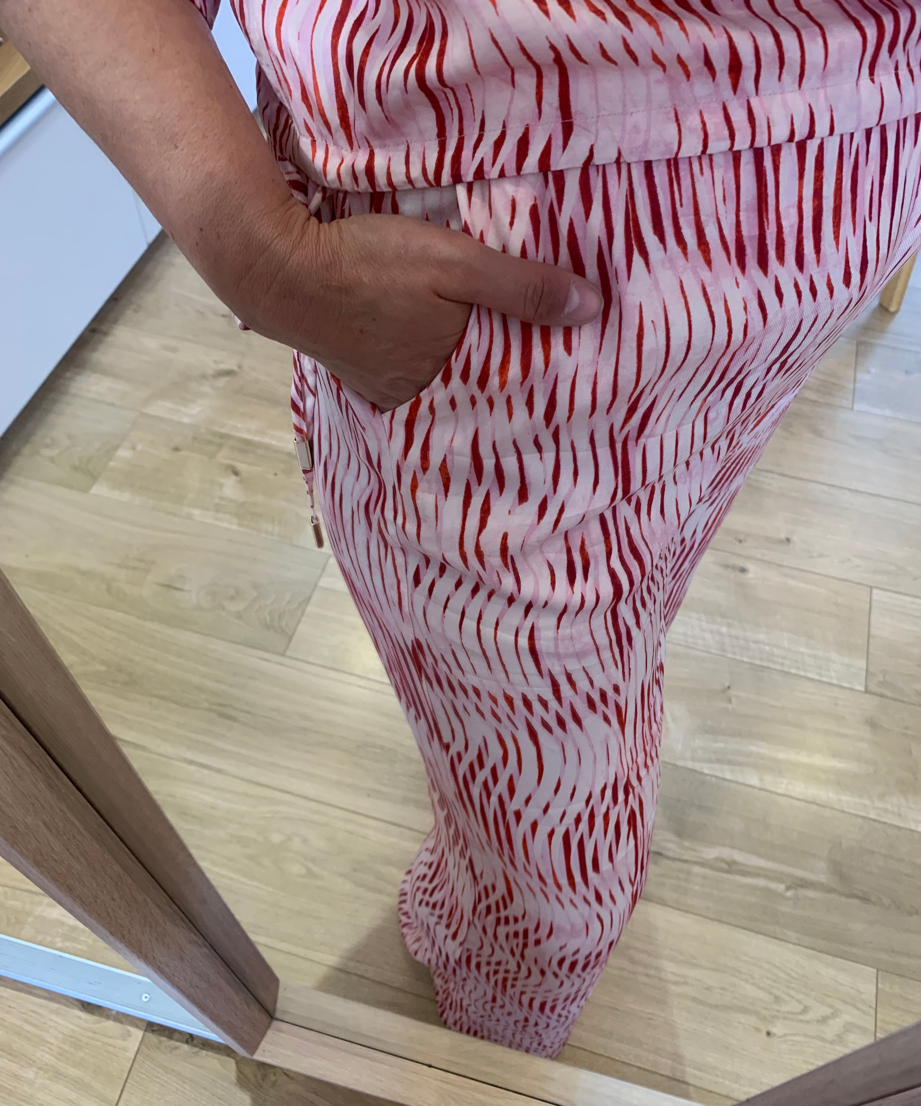 Pantalon large rayé Jazz - Rose - SUNCOO