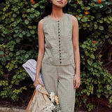 Pantalon large rétro à carreaux Ugueta - Vichy - DES PETITS HAUTS