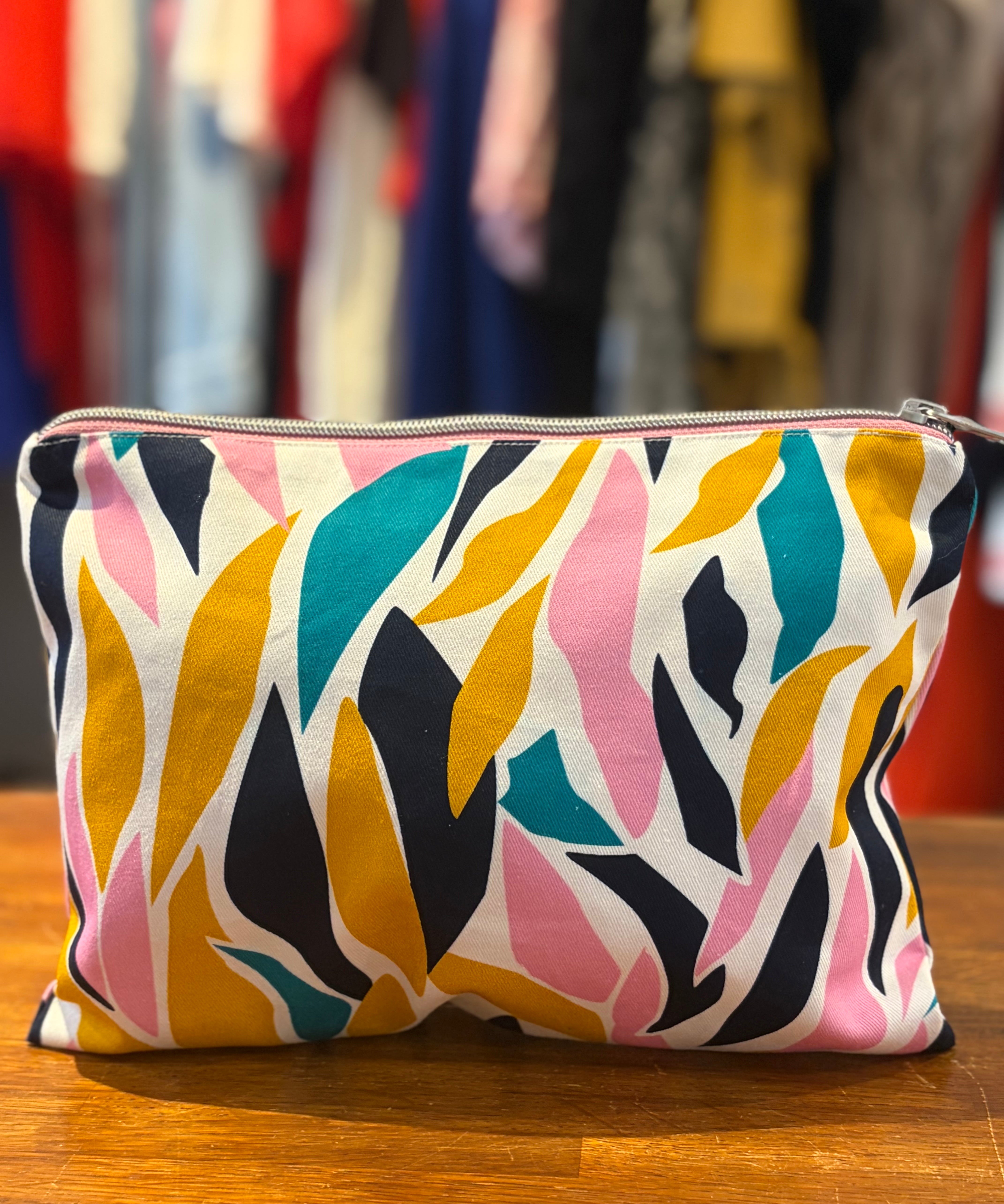 Pochette en toile motif tropical Qoqett - Rose - SUN VALLEY FEMME