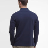 Vue de dos du polo manches longues Essentiel bleu marine BARBOUR HOMME