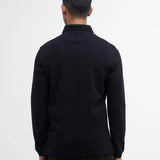 Vue de dos du polo manches longues Essentiel noir Barbour montrant sa coupe classique