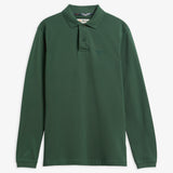 Photo à plat du polo manches longues Essentiel vert foncé BARBOUR HOMME