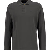 Vue à plat du polo manches longues Essentiel vert forêt BARBOUR HOMME