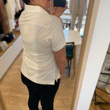 Polo ajusté à détails tartan Portsdown - Blanc hessian - BARBOUR FEMME