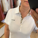 Polo ajusté à détails tartan Portsdown - Blanc hessian - BARBOUR FEMME