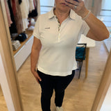 Polo ajusté à détails tartan Portsdown - Blanc hessian - BARBOUR FEMME