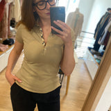 Polo ajusté à détails tartan Portsdown - Sable - BARBOUR FEMME