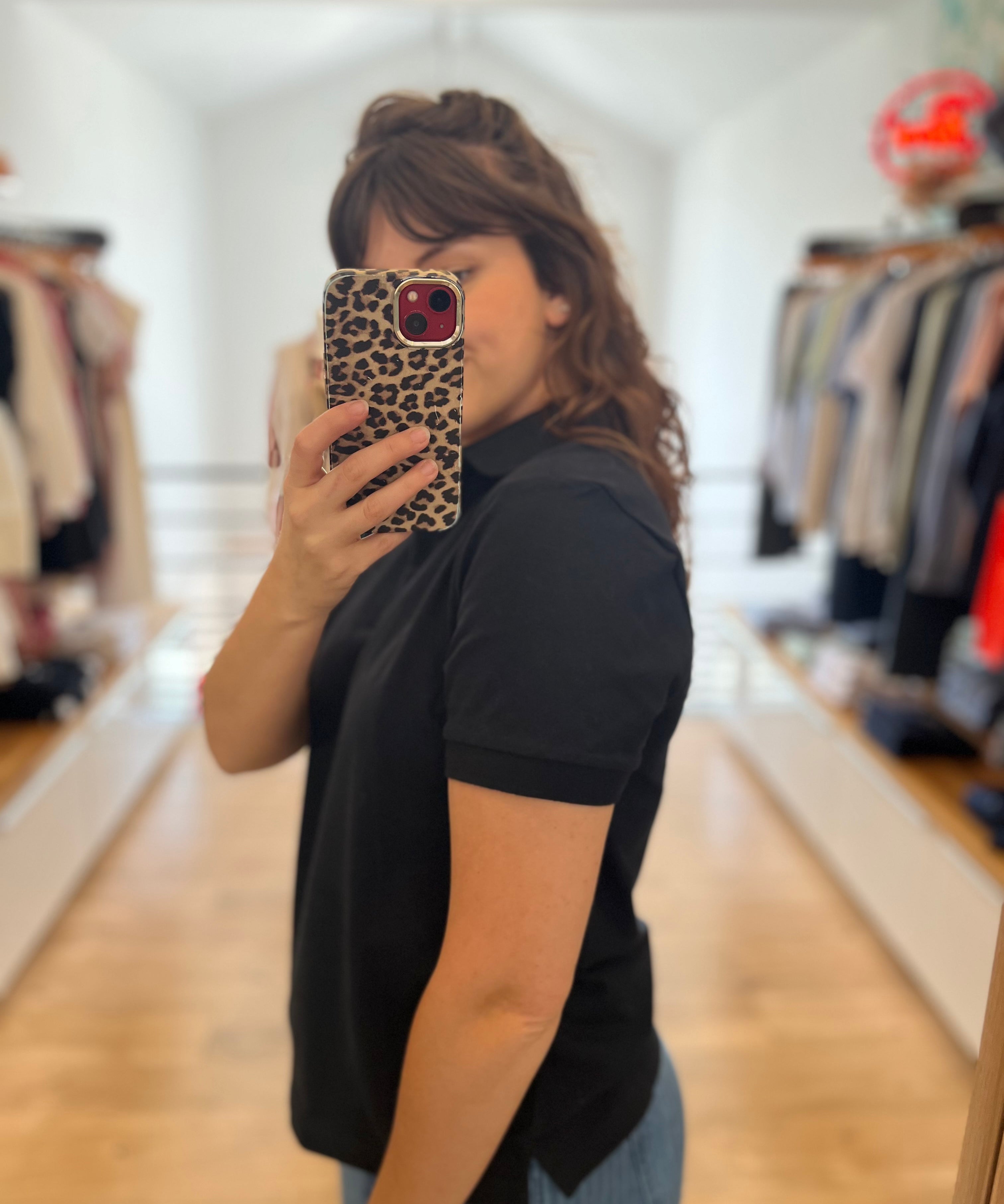 Polo ajusté en coton col tartan Browford - Marine - BARBOUR FEMME