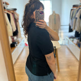 Polo ajusté en coton col tartan Browford - Marine - BARBOUR FEMME