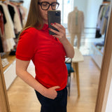Polo ajusté en coton col tartan Browford - Rouge poppy - BARBOUR FEMME