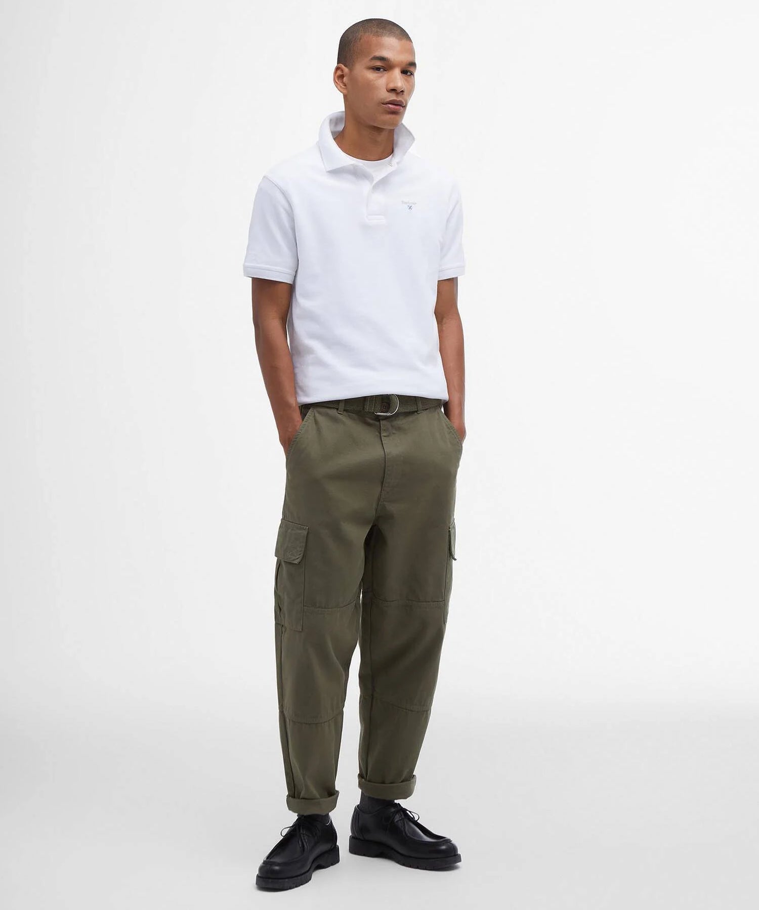 Polo ajusté en coton piqué - BARBOUR HOMME