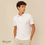 Polo à manches courte imprimé Bollum - Balnc - SUN VALLEY HOMME