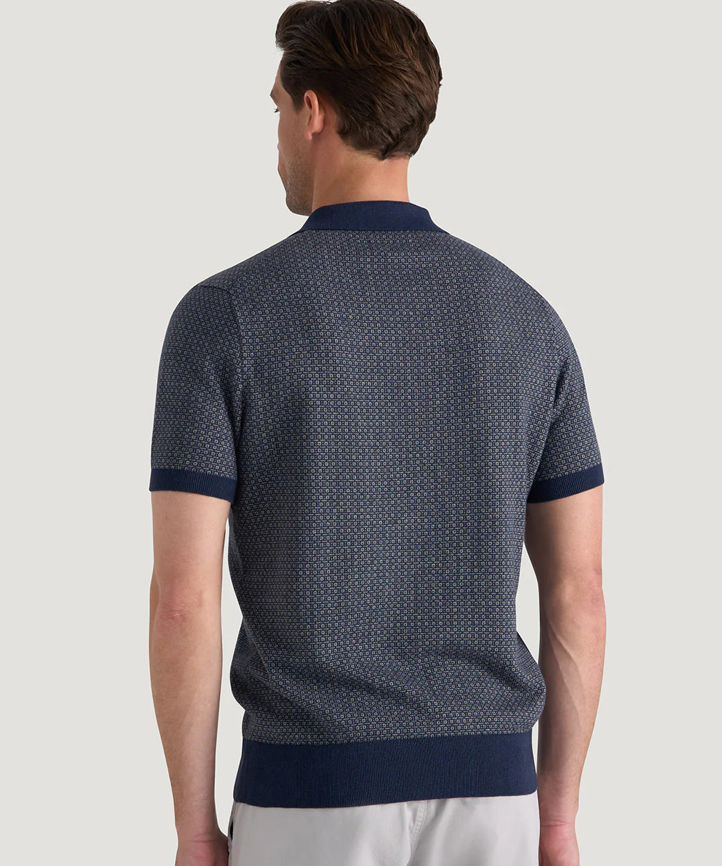 Polo chic en maille à motif jacquard - Marine - PETROL INDUSTRIES HOMME