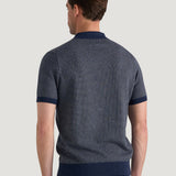 Polo chic en maille à motif jacquard - Marine - PETROL INDUSTRIES HOMME