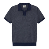 Polo chic en maille à motif jacquard - Marine - PETROL INDUSTRIES HOMME