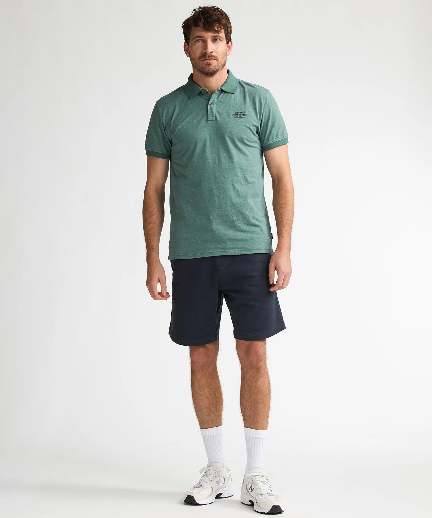 Polo classique en maille piquée Buggy - Vert huile - PETROL INDUSTRIES HOMME