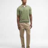 Polo en maille mélangée lin Muston - Vert laurier - BARBOUR HOMME