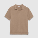 Polo en tricot fin relief à col bord-côtes pour homme M314063 - Taupe – IKKS MEN