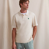 Polo jersey piqué large Montge - Ecru - FAGUO HOMME
