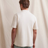 Polo jersey piqué large Montge - Ecru - FAGUO HOMME