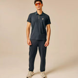 Polo léger en maille côtelé Browni - Marine foncé - SUN VALLEY HOMME