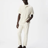 Polo tricoté à fines rayures pour homme M314083 - Naturel - IKKS MEN