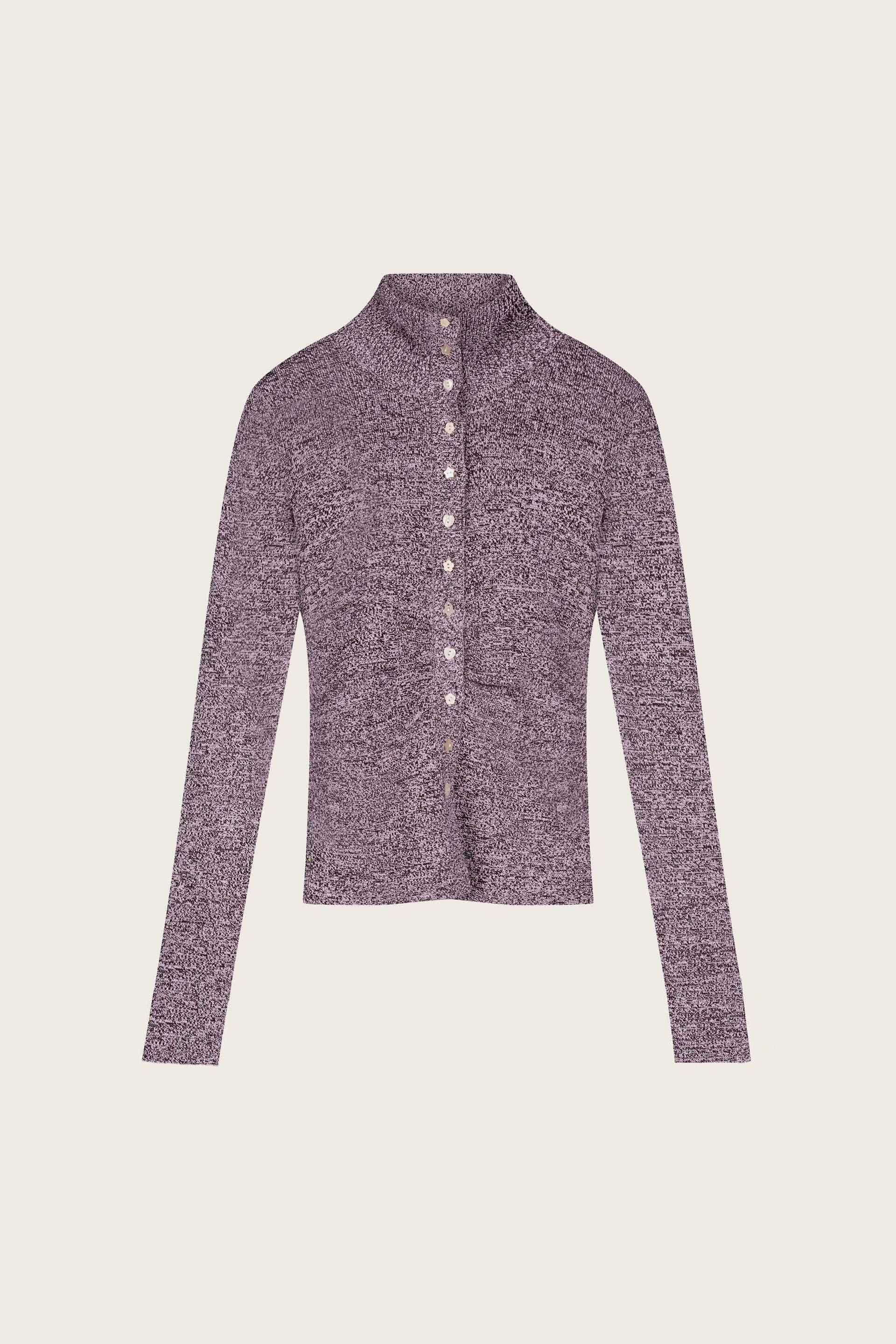 Vue à plat du pull col montant boutonné Tilda FABIENNE CHAPOT