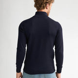 Vue arrière du pull en maille fine bleu marine PETROL INDUSTRIES HOMME