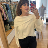 Pull drapé Gardane - Ecru - LA FÉE MARABOUTÉE