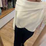 Pull drapé Gardane - Ecru - LA FÉE MARABOUTÉE