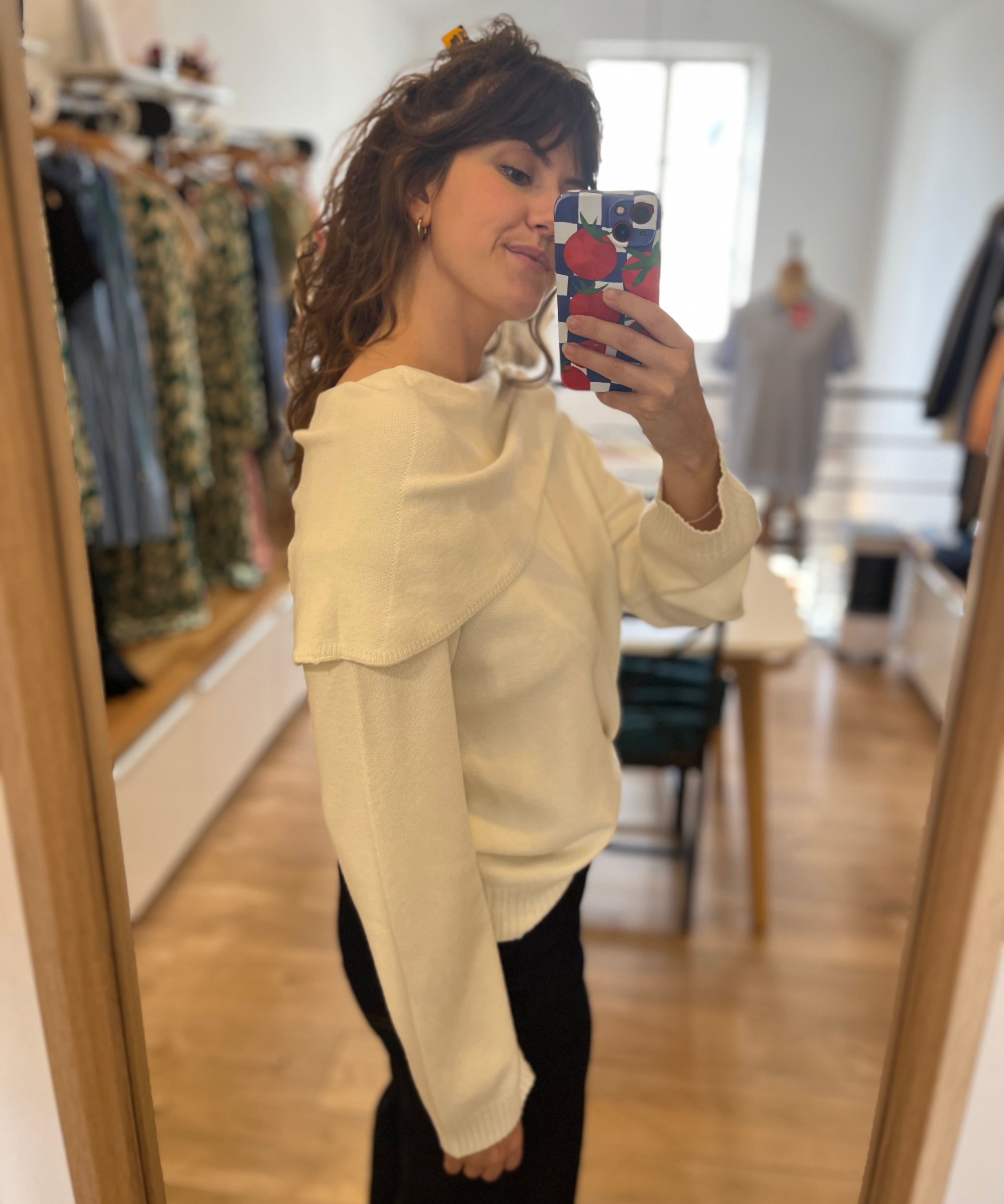 Pull drapé Gardane - Ecru - LA FÉE MARABOUTÉE