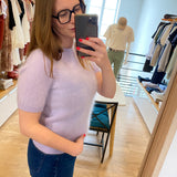 Pull en cachemire brossé duveteux à manches courtes B318095 - Lilas - IKKS WOMEN