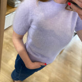 Pull en cachemire brossé duveteux à manches courtes B318095 - Lilas - IKKS WOMEN