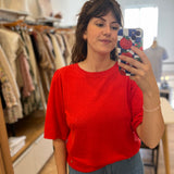 Pull manches courte papillon en lin Brune - Homard - DES PETITS HAUTS