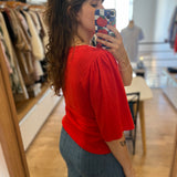 Pull manches courte papillon en lin Brune - Homard - DES PETITS HAUTS