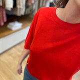 Pull manches courte papillon en lin Brune - Homard - DES PETITS HAUTS