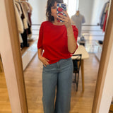 Pull manches courte papillon en lin Brune - Homard - DES PETITS HAUTS