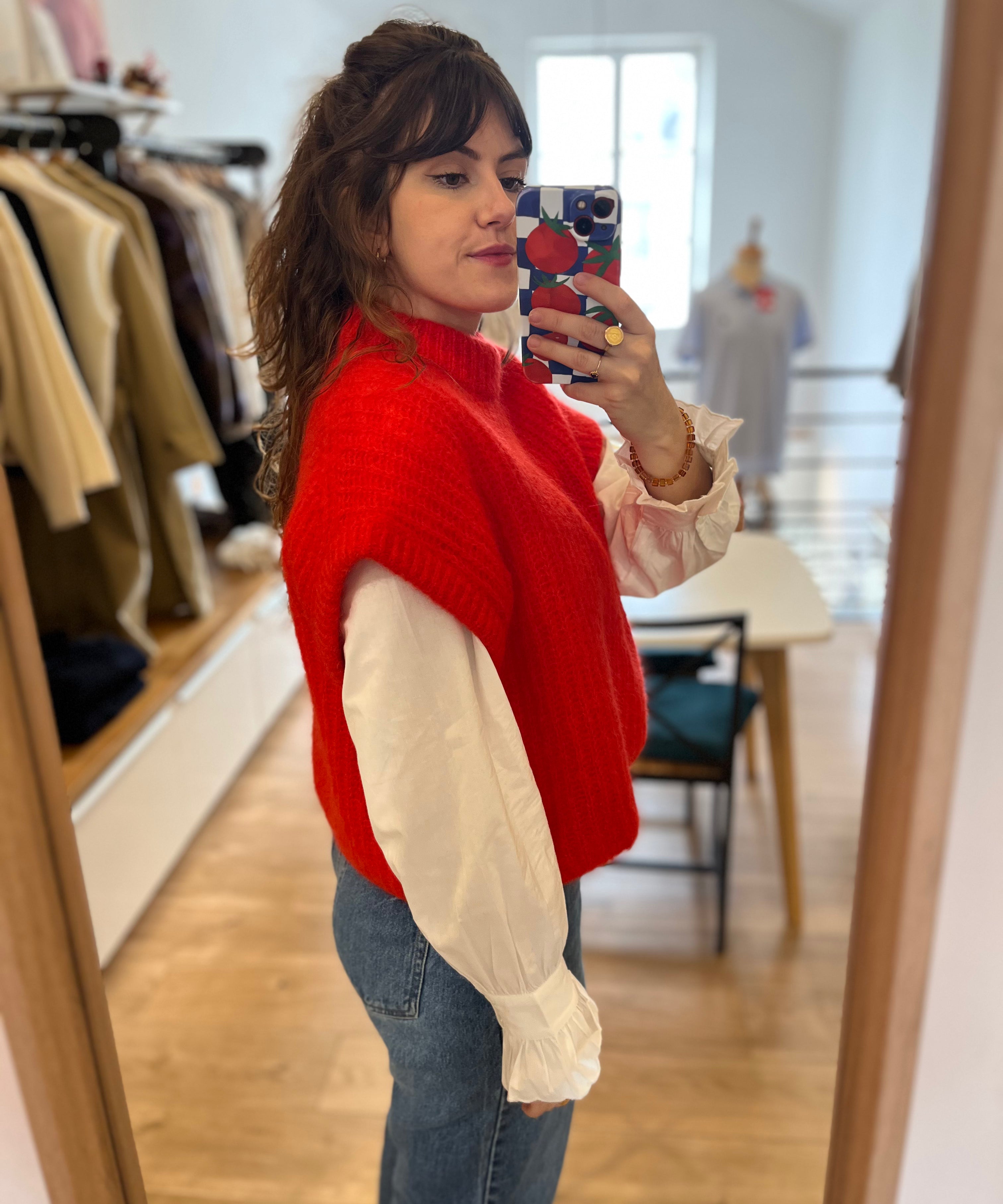 Pull oversize Alize - Rouge - DES PETITS HAUTS