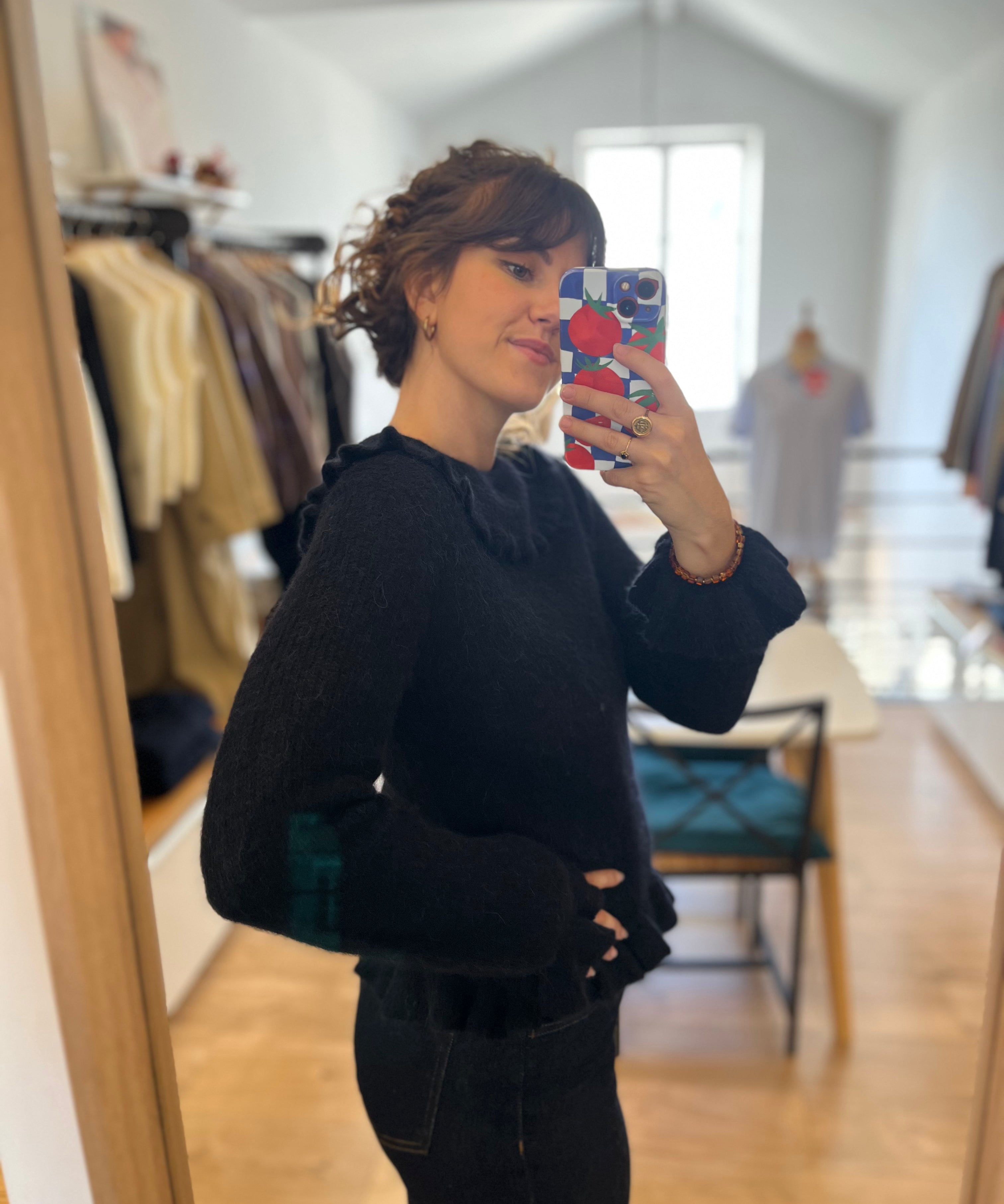 Pull volanté Denise - Marine - DES PETITS HAUTS