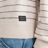 Pull col rond rayé en maille fine Chiltepin - Sable - PETROL INDUSTRIES HOMME
