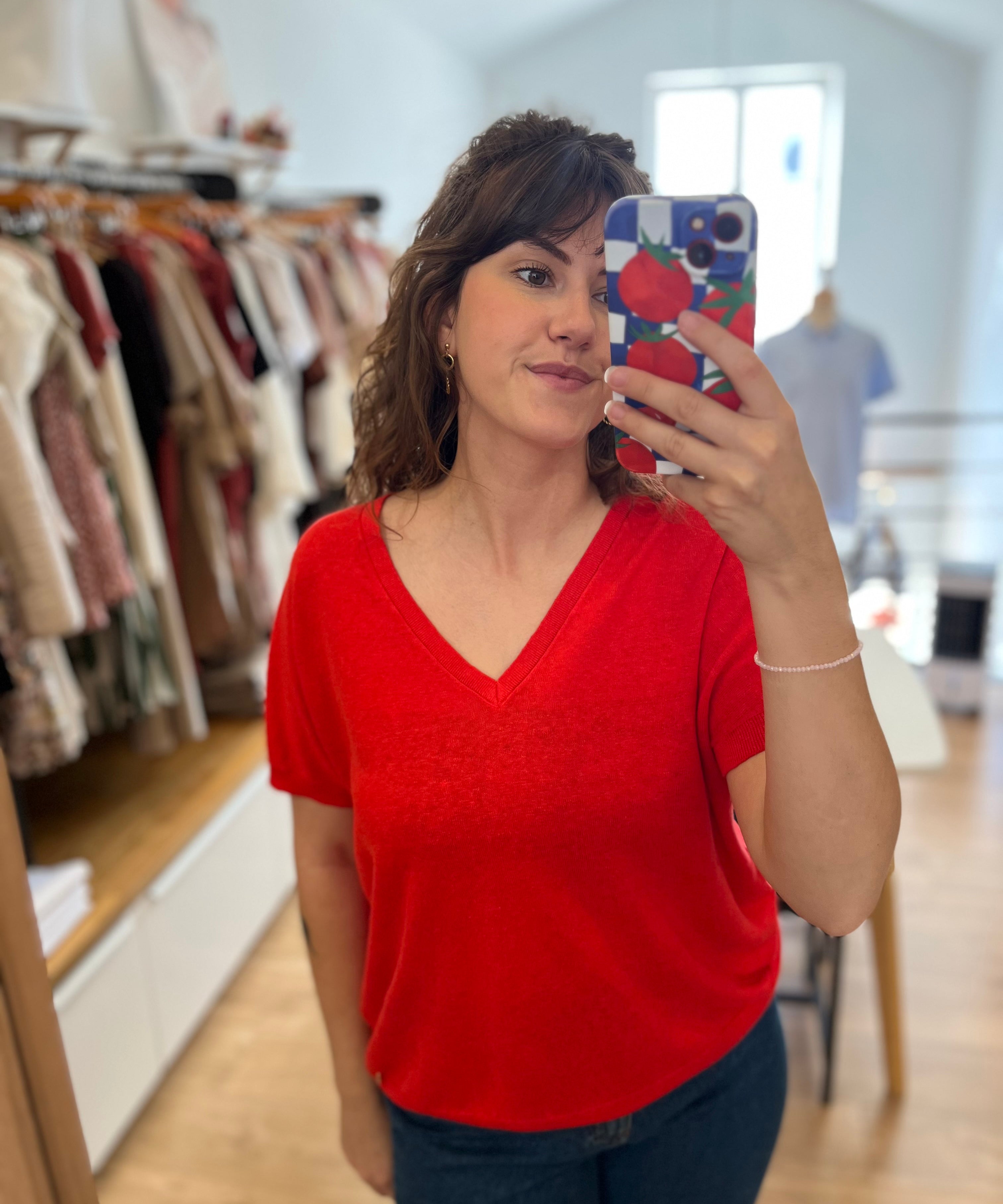 Top loose en lin manches courtes Brise - DES PETITS HAUTS