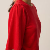 Pull manches courte papillon en lin Brune - Homard - DES PETITS HAUTS