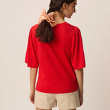 Pull manches courte papillon en lin Brune - Homard - DES PETITS HAUTS