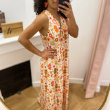Robe longue sans manches à motif floral Eso - Ecru - LOLA ESPELETA