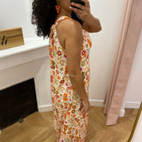 Robe longue sans manches à motif floral Eso - Ecru - LOLA ESPELETA