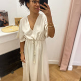 Robe longue manches évasée ceinturée - Jasmin - LOLA ESPELETA