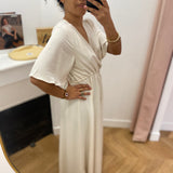 Robe longue manches évasée ceinturée - Jasmin - LOLA ESPELETA