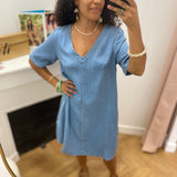 Robe fluide effet denim clair – Bleu - Lola Espeleta