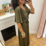 Robe longue fluide ceinturée - Kaki - LOLA ESPELETA